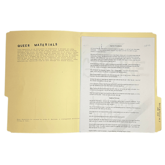 Queer Materials #3 "GAYLINE" - Singular Papers