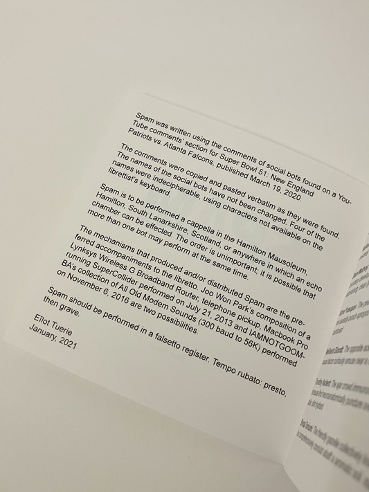 Spam, a libretto - Singular Papers